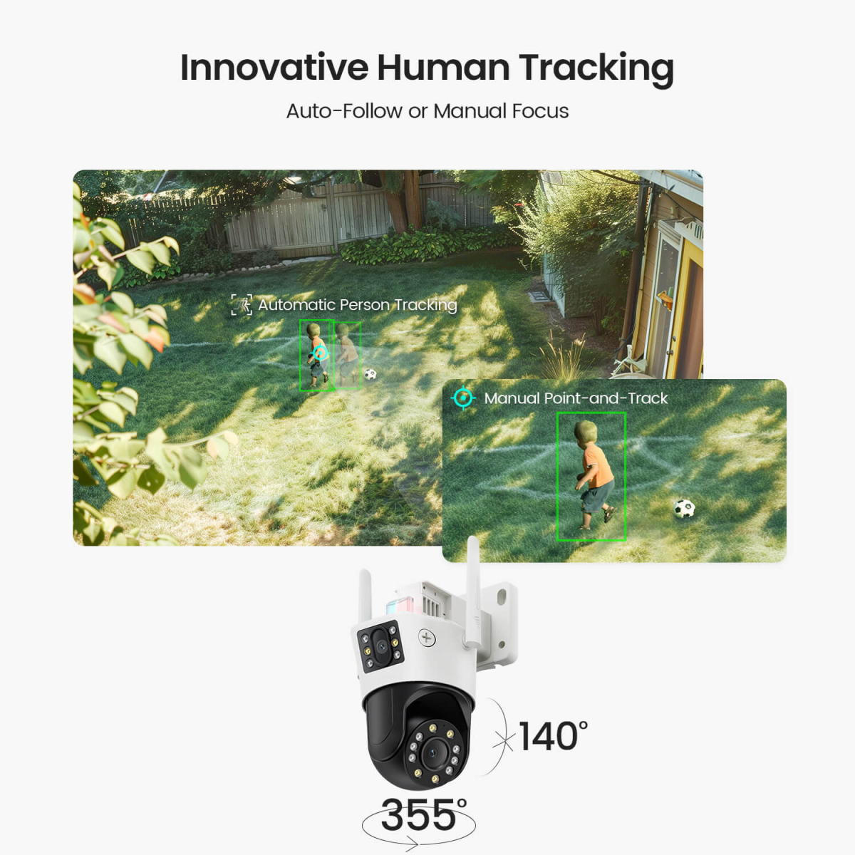 C298 2.4GHz WiFi PT Camera with Dual Lens + 8X Hybrid Zoom
